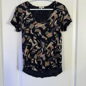 Aritzia Wilfred Tandis T-Shirt S black geometric